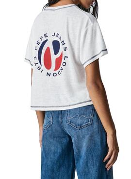 T-Shirt Pepe Jeans Chantal Bianco per Donna