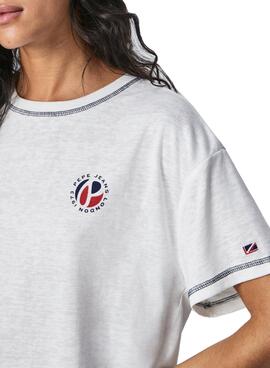 T-Shirt Pepe Jeans Chantal Bianco per Donna