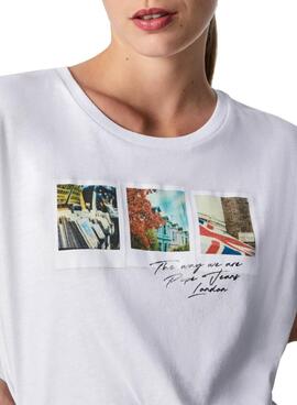 T-Shirt Pepe Jeans Ivana Bianco per Donna