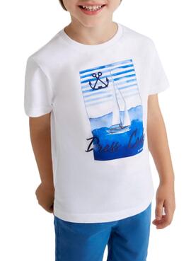 T-Shirt Mayoral Dress Code Bianco per Bambino