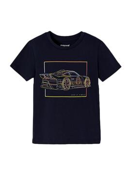 T-Shirt Mayoral Blu Navy Auto per Bambino