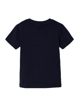 T-Shirt Mayoral Blu Navy Auto per Bambino