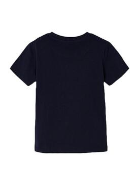 T-Shirt Mayoral Blu Navy Auto per Bambino