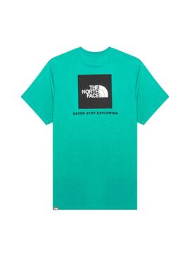 T-Shirt The North Face Rosso Box Verde per Uomo