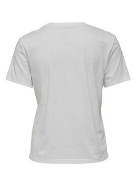 T-Shirt Only Polly Noodles Bianco per Donna