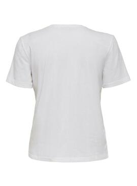 T-Shirt Only Polly Fries Bianco per Donna