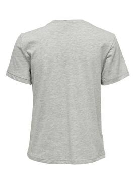 T-Shirt Only Polly Pizza Grigio per Donna