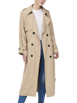 Gabardina Only Chloe Double Beige per Donna