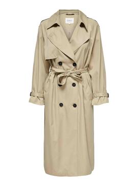 Gabardina Only Chloe Double Beige per Donna