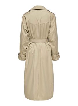 Gabardina Only Chloe Double Beige per Donna