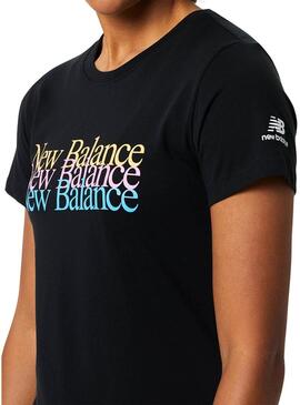 T-Shirt New Balance Essentials Celebrate Nero