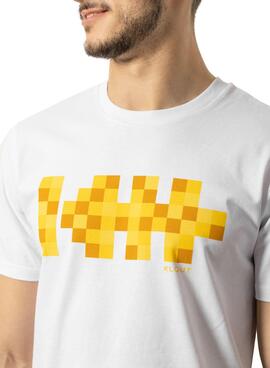 T-Shirt Klout Pixel Bianco