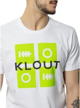 T-Shirt Klout Puzzle Neon Bianco Uomo e Donna