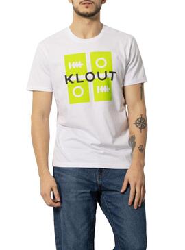 T-Shirt Klout Puzzle Neon Bianco Uomo e Donna