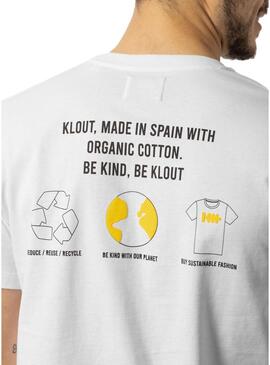 T-Shirt Klout Recycle Bianco per Uomo e Donna