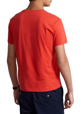T-Shirt Polo Ralph Lauren Slim Rosso per Uomo
