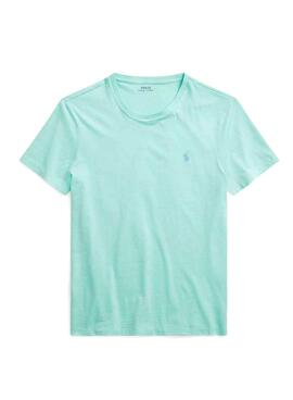 T-Shirt Polo Ralph Lauren Slim Turchese Uomo