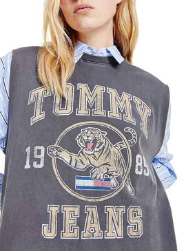 Vestito Tommy Jeans Vintage College Midi Nero