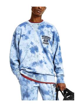 Felpa Tommy Jeans Dettaglio tie dye Crew Uomo