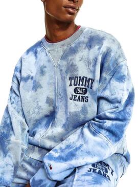 Felpa Tommy Jeans Dettaglio tie dye Crew Uomo