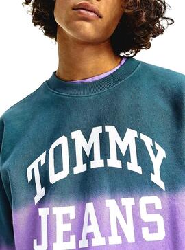 Felpa Tommy Jeans Colorblock Tie Dye Uomo
