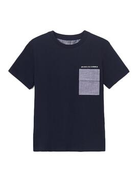 T-Shirt Mayoral Tasca Combinata Blu Navy Bambino