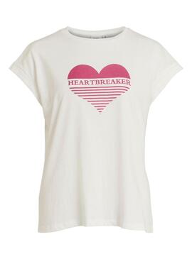 T-Shirt Vila Dreamia Heartbreacker Bianco Donna