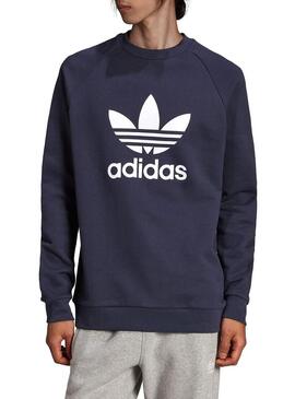 Felpa Adidas Trifoglio Crew Blu Navy per Uomo