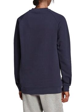Felpa Adidas Trifoglio Crew Blu Navy per Uomo