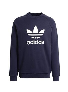 Felpa Adidas Trifoglio Crew Blu Navy per Uomo