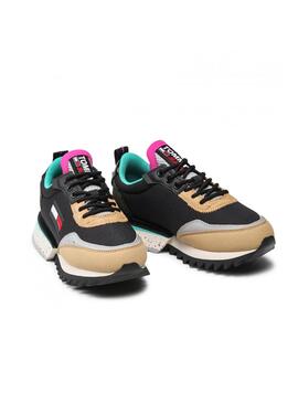 Sneaker Tommy Jeans Cleat Nero per Donna