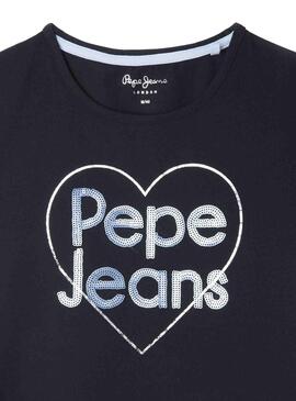 T-Shirt Pepe Jeans Harriet Nero per Bambina