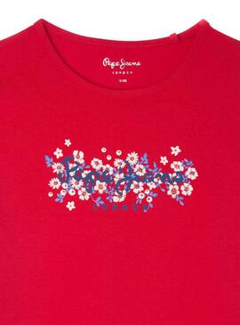 T-Shirt Pepe Jeans Hatty Rosso per Bambina