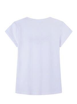 T-Shirt Pepe Jeans Hatty Bianco per Bambina