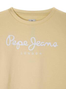 Felpa Pepe Jeans Rose Logo Amarilla per Bambina