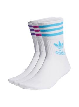 Pack 3 Calzini Adidas Trefoil Mid Biancos Bambini