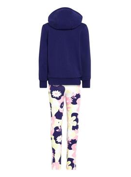 Set Adidas Felpa e Leggings Fiori per Bambina