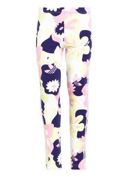 Set Adidas Felpa e Leggings Fiori per Bambina
