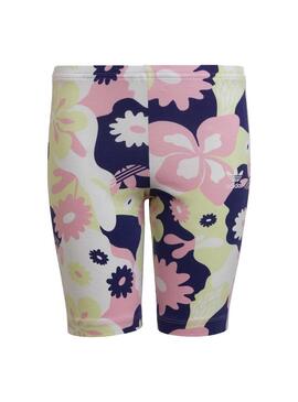 Leggings Ciclisti Adidas Fiori Multicolor Bambina