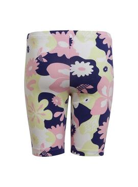 Leggings Ciclisti Adidas Fiori Multicolor Bambina