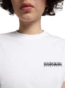 T-Shirt Napapijri Veny Bianco per Donna