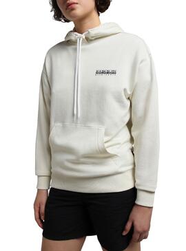 Felpa Napapijri Veny Fiori Bianco per Donna