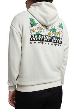 Felpa Napapijri Veny Fiori Bianco per Donna