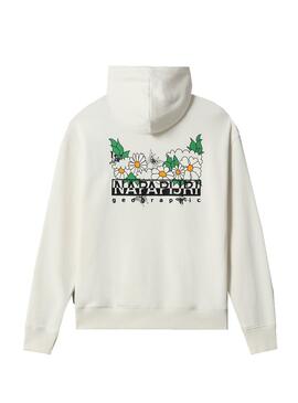 Felpa Napapijri Veny Fiori Bianco per Donna