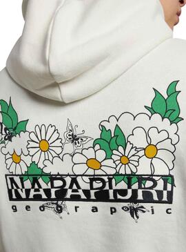 Felpa Napapijri Veny Fiori Bianco per Donna