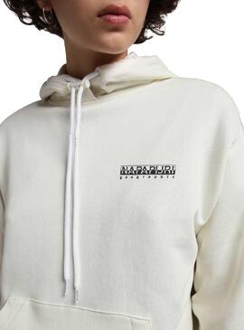 Felpa Napapijri Veny Fiori Bianco per Donna