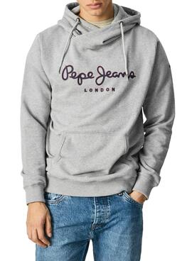 Felpa Pepe Jeans George Hoodie Grigio per Uomo