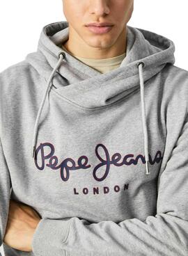 Felpa Pepe Jeans George Hoodie Grigio per Uomo