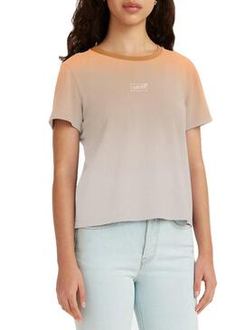 T-Shirt Levis Jordie Effetto Sfumato Arancione Donna