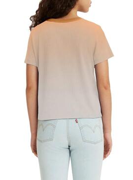 T-Shirt Levis Jordie Effetto Sfumato Arancione Donna